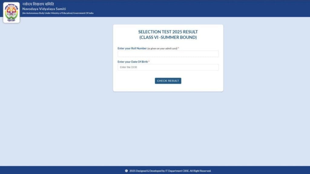 JNVST 2025 Results OUT: Check Your Class 6 & 9 Scores NOW – Don’t Miss Out