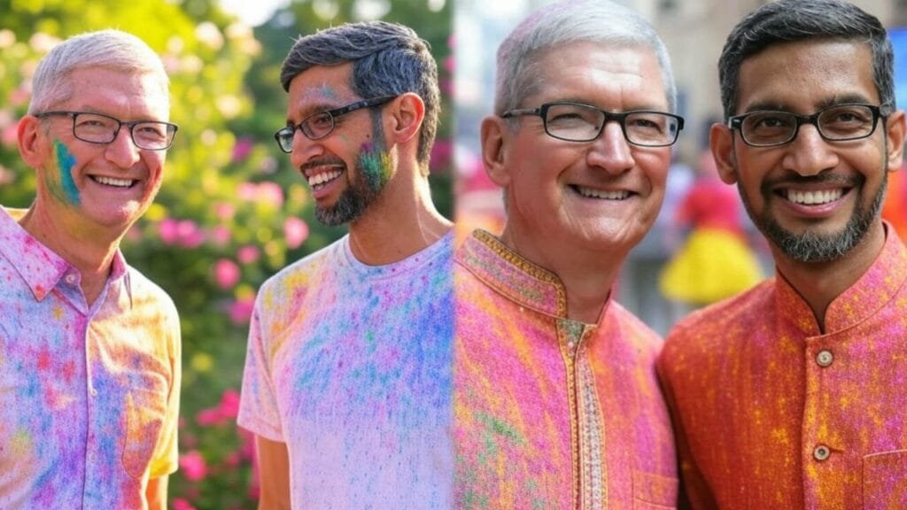Tim Cook and Sundar Pichai's Vibrant Holi Photos Take the Internet by Storm