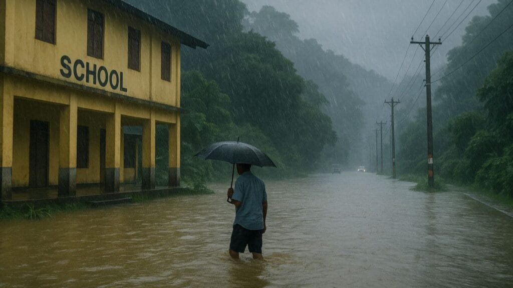 Massive flooding in Guwahati schools shut roads blocked